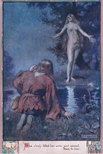 She slowly lifted her arms and opened them to her. by Charles Edmund Brock